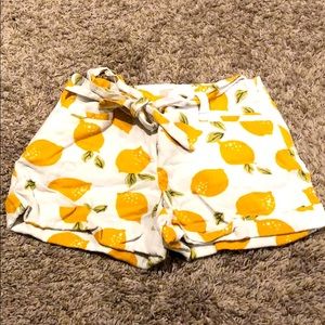 Lemon Print shorts with matching belt